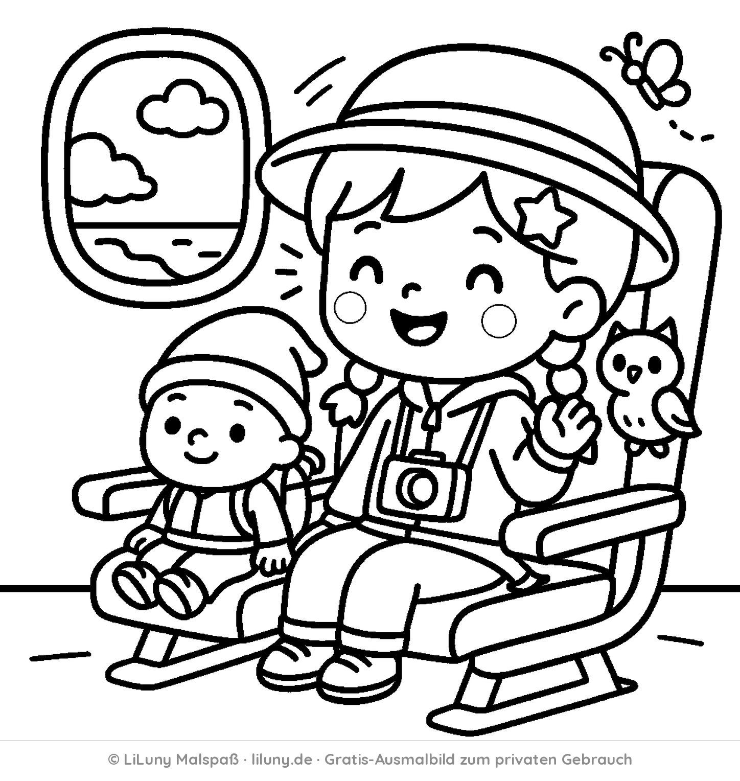 Fliegen-Ausmalbild kostenlos zum Ausdrucken