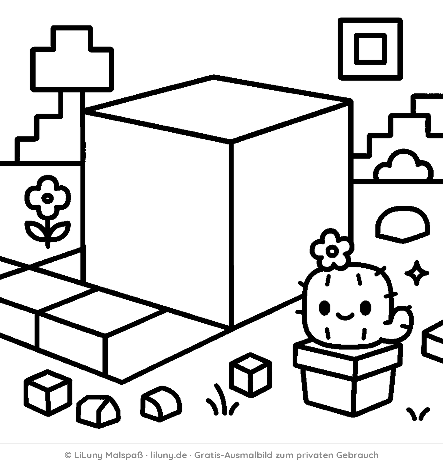 Block-Ausmalbild kostenlos zum Ausdrucken