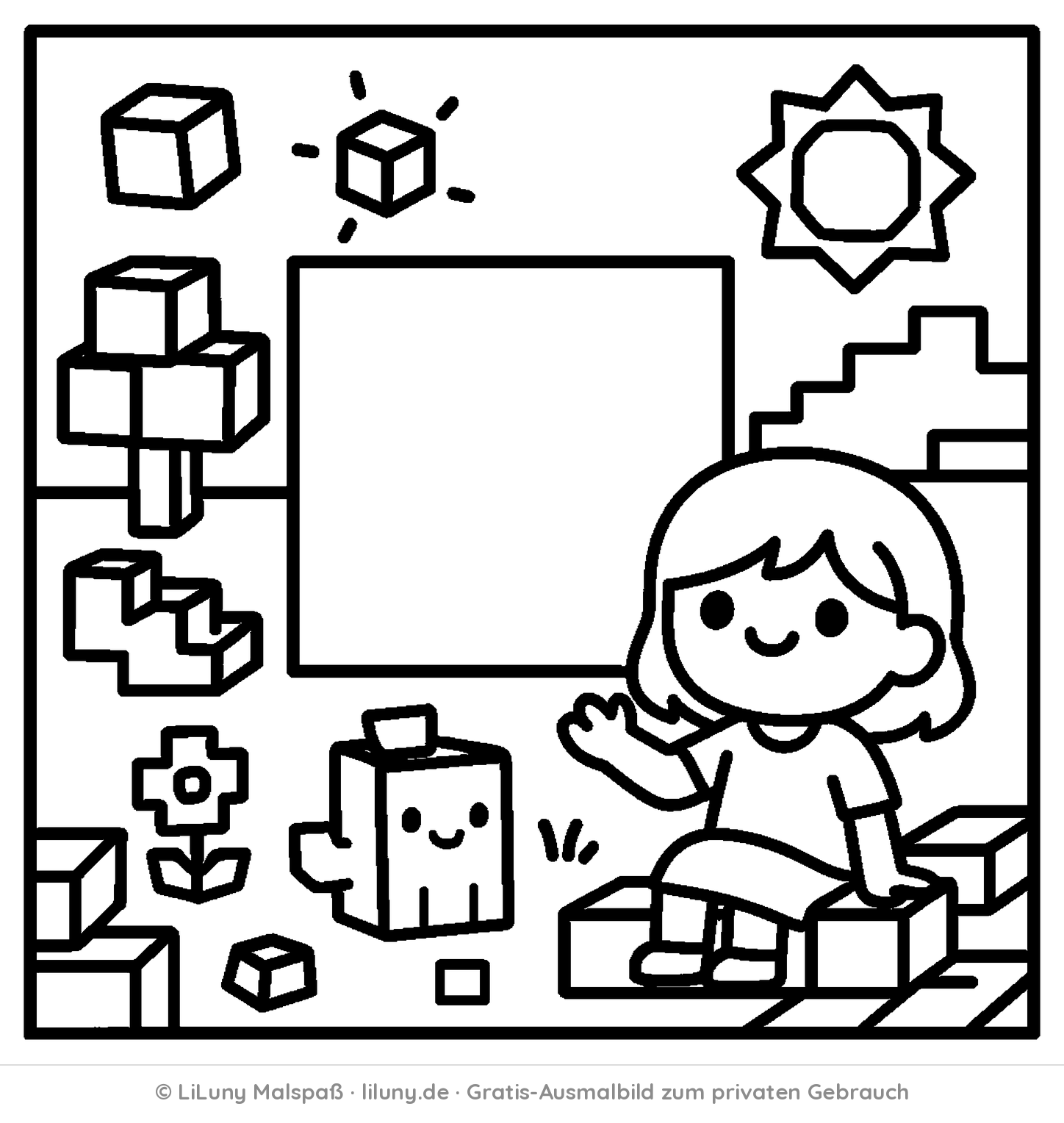 Block-Ausmalbild kostenlos zum Ausdrucken